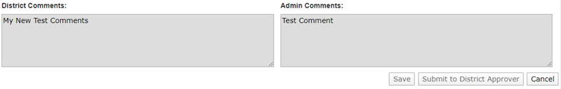Screenshot showing comment area of the local property value survey